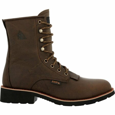 Rocky MonoCrepe 8in Steel Toe Western Boot, CHOCOLATE, M, Size 7.5 RKW0437